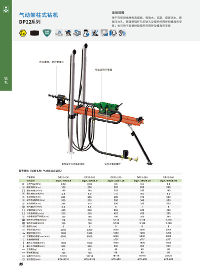 ⽓动架柱式钻机